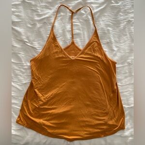 Women's Strappy V-Neck Tank Top - Rust Orange